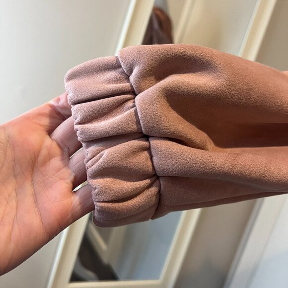 Zara Pink Vegan Suede Half Zipper Soft Sweatshirt Hoodie, Size XS - Picture 7 of 16